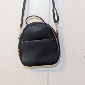 - A New Day Black Leather Mini Backpack